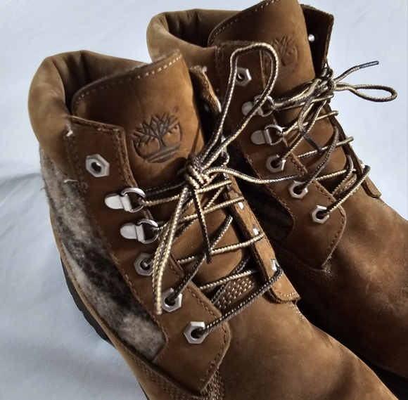 Timberland x Woolrich Leather Boots Womens 9.5 lumberjack plaid - Picture 4 of 16